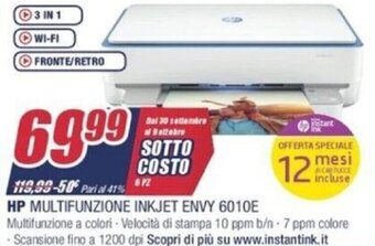 Trony HP Multifunzione Inkjet Envy 6010E offerta