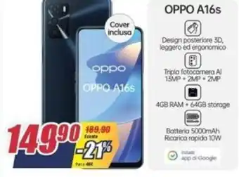 Trony Oppo A16s offerta