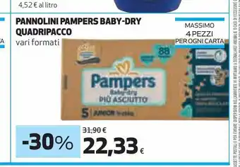 Coop Pannolini pampers baby dry quadripoacco offerta