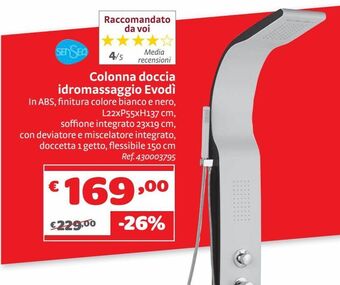 Colonna doccia idromassaggio evodì