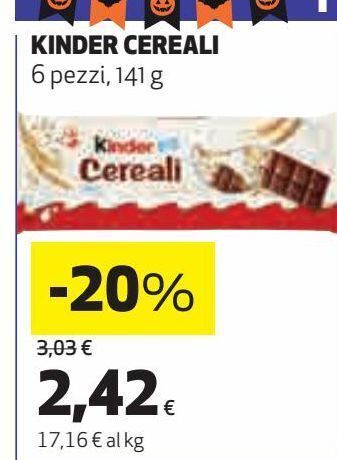 Coop Kinder cereali 6 pezzi 141 g offerta