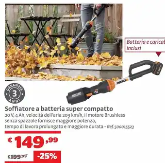 Bricocenter Soffiatore a batteria super compatto offerta