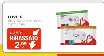 Arcaplanet Lovedì dog salviette 30pz tutti i tipi offerta