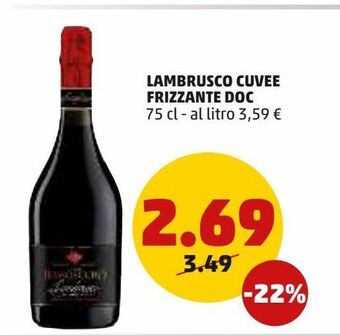 PENNY Lambrusco cuvee frizzante doc offerta