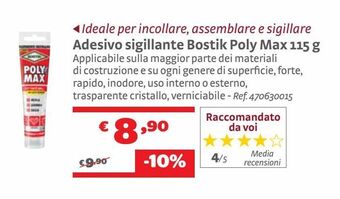 Adesivo sigillante bostik poly max 115 g