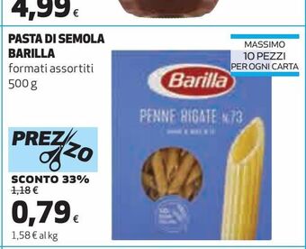 Coop Pasta di semola barilla 500 g offerta