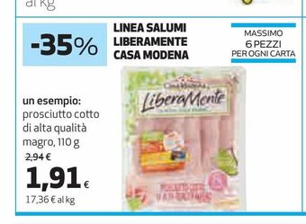 Coop Linea salumi liberamente casa modena offerta