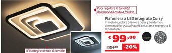 Plafoniera a led integrato curry