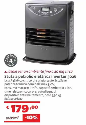Bricocenter Stufa a petrolio elettrica inverter 3026 offerta