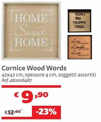 Bricocenter Cornice wood words offerta