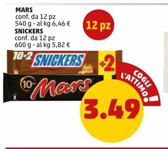 PENNY Mars snickers offerta