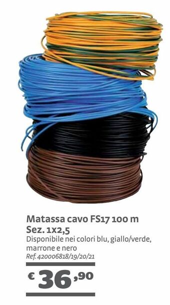 Matassa cavo fs17 100 m sez. 1x2,5