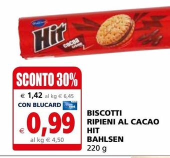 Il Gigante Biscotti ripieni al cacao hit bahlsen offerta
