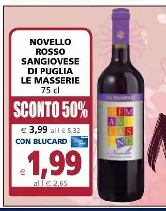 Novello rosso sangiovese di puglia le masseria