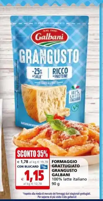 Il Gigante Formaggio grattuggiato grangusto galbani offerta