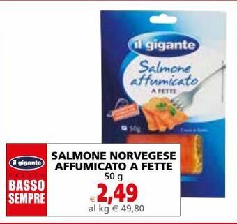 Il Gigante Salmone norvegese affumicato a fette offerta