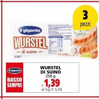 Il Gigante Wurstel di suino offerta