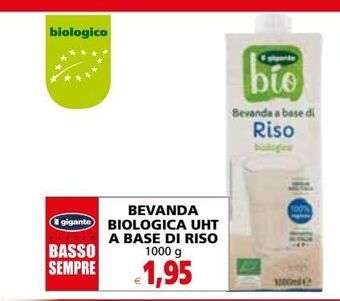 Il Gigante Bevanda biologica uht a base di riso offerta