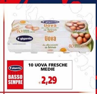 Il Gigante 10 uova fresche medie offerta