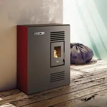 Leroy Merlin Stufa a pellet ventilata tina 4 kw rosso offerta