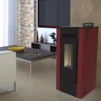 Leroy Merlin Stufa a pellet ventilata gioia 10.3 kw bordeaux offerta