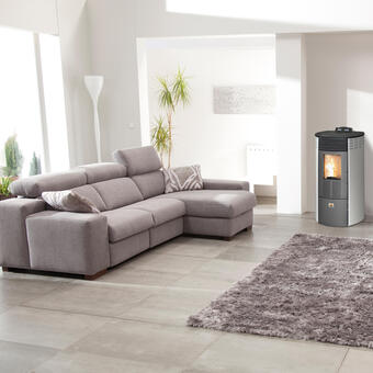 Stufa a pellet canalizzata theresia 9 kw bianco