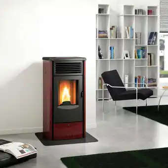 Leroy Merlin Stufa a pellet ventilata cleo 6 kw bordeaux offerta