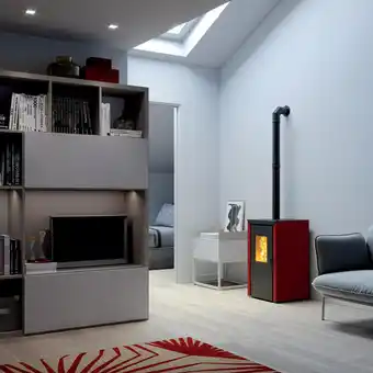 Leroy Merlin Stufa a pellet ventilata bassano 4.2 kw bordeaux offerta