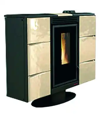 Leroy Merlin Stufa a pellet elisir canalizzata 7 kw pergamena - misure cm.97,4x30,4x85,1h. - peso kg.150 offerta