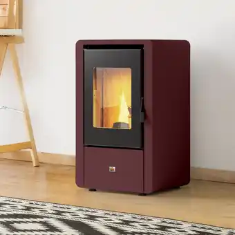 Stufa a pellet ventilata 6.2 kw bordeaux