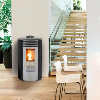 Leroy Merlin Stufa a pellet ventilata theresia 6.3 kw nero offerta