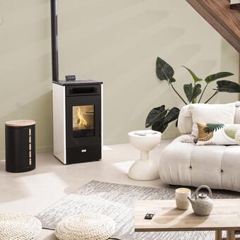 Leroy Merlin Stufa a pellet ventilata mannu equation 9 kw bianco offerta