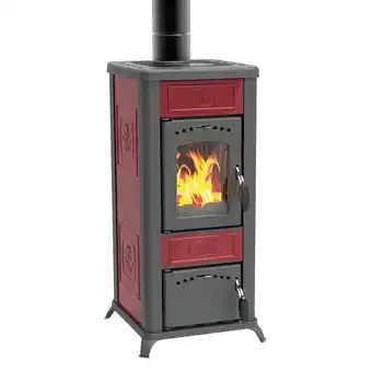 Leroy Merlin Stufa a legna rina 5.62 kw rosso offerta