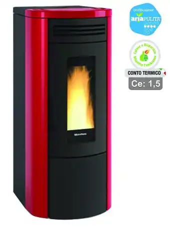 Leroy Merlin Stufa a pellet costanza idro wi-fi 17 kw bordeaux (conto termico) - misure cm.49,5x59,3x115,3h. peso kg.165 offerta