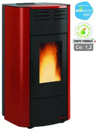 Leroy Merlin Termostufa a pellet raffaella idro h15 18,8 kw bordeaux (conto termico - misure cm.63,3x62,6x117,60h. - peso kg.214 offerta