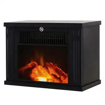 Leroy Merlin Homcom camino elettrico da terra potenza 600w / 1200w in plastica e vetro temperato 34 ×17 × 25cm nero offerta