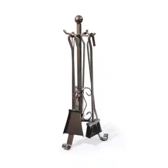 Leroy Merlin Accessori per camino in ferro battuto nero 33x h80 cm set 4 pezzi df53573 offerta