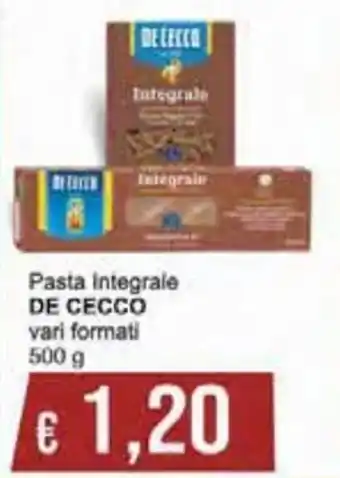 De Cecco Pasta Integrale vari formati 500 g