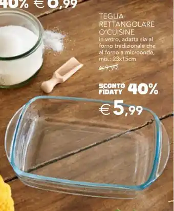 Esselunga Teglia Rettangolare O' Cuisine 23x15cm offerta