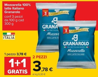 Carrefour Granarolo Mozzarella 100% Latte Italiano 300 G offerta