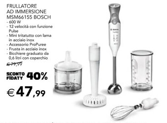 Esselunga Frullatore AD Immersione MSM66155 Bosch 600 W offerta