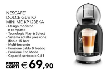 Esselunga Nescafe' Dolce Gusto Mini Me KP123BKA offerta