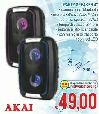 MD Discount Party Speaker 4 offerta