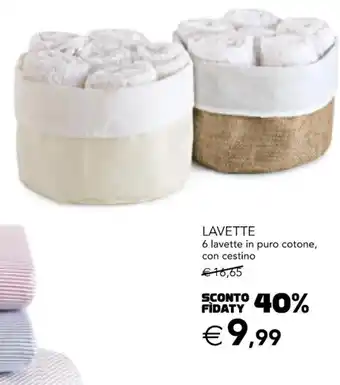 Esselunga Lavette 6 Lavette in Puro Cotone offerta