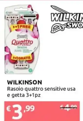 Wilkinson Rasoio Quattro Sensitive Usa e Getta 3+1 pz
