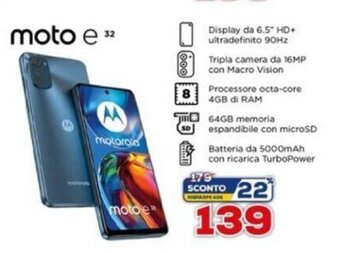 Euronics Motorola Moto E32 offerta