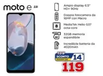Euronics Motorola Moto E221 offerta