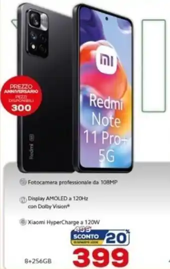 Euronics Xiaomi Redmi Note 11 Pro+ 5G offerta