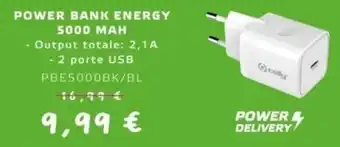 Euronics Power Bank Energy 5000 mAh offerta