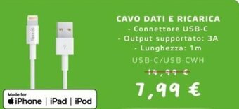 Euronics Cavo Dati e Ricarica offerta